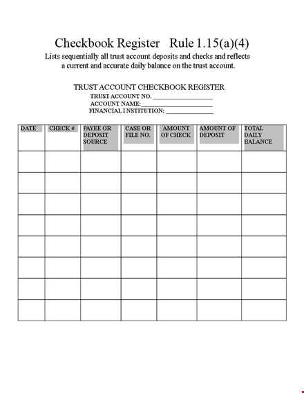 track your trust account with our daily checkbook register template