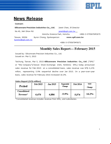 monthly retail sales report template template