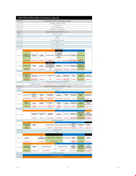 sales conference agenda template