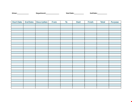 efficient mileage tracking with our driver mileage log template template