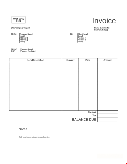 blank invoice template