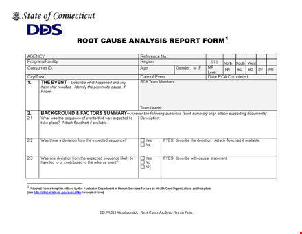 root cause report form in word template
