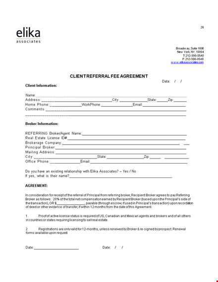 client referral agreement template template
