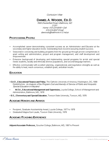 staff resume template