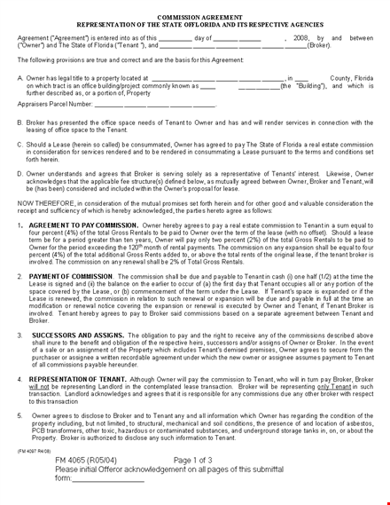 commission agreement template - create a profitable agreement for lease, broker, owner & tenant template