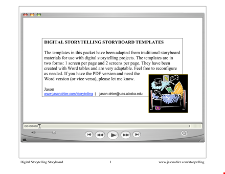 digital storytelling storyboard template template