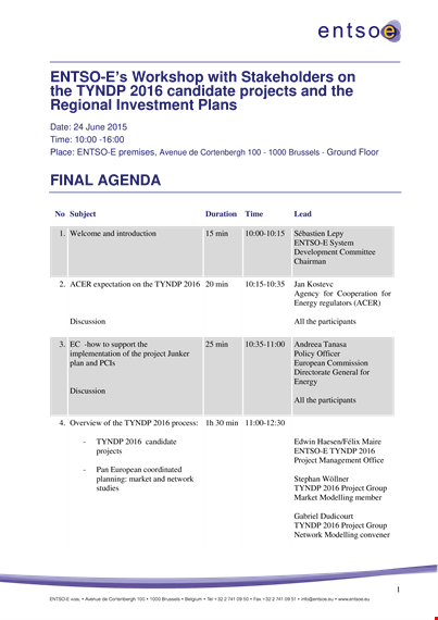 project management meeting agenda template