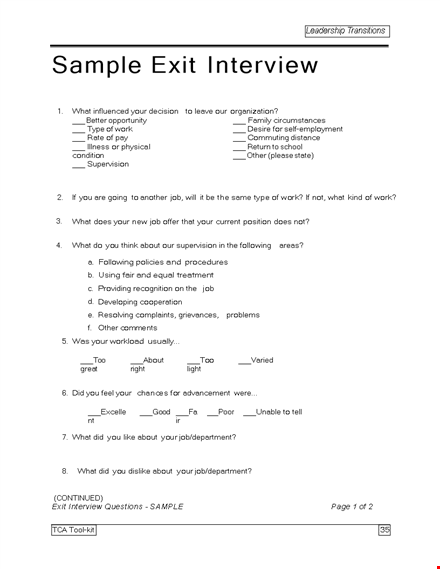 effective exit interview template | improve employee retention template