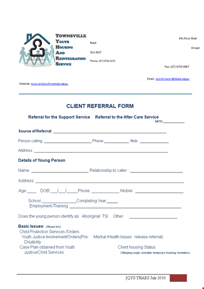 client referral form template template