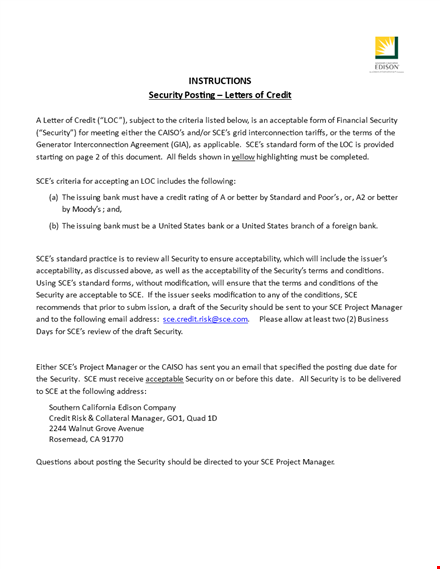 standard letter of credit template template