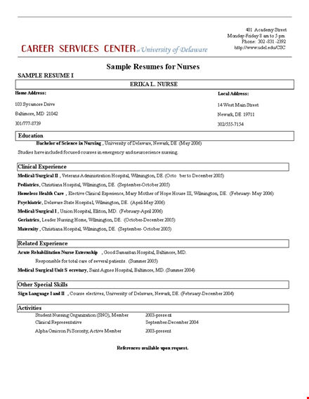 free sample nursing resume template template