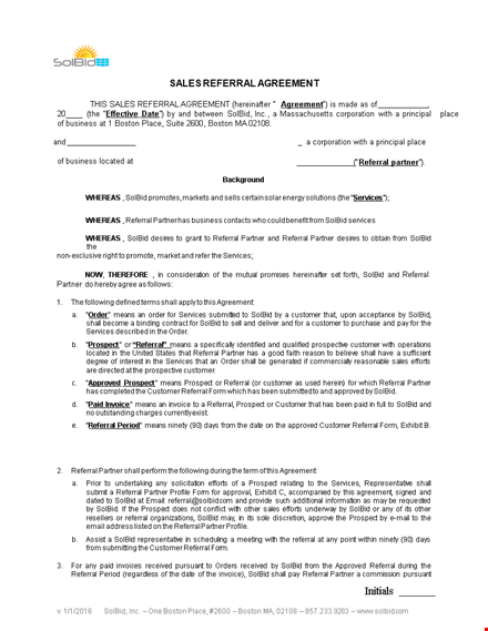 sales referral agreement template template