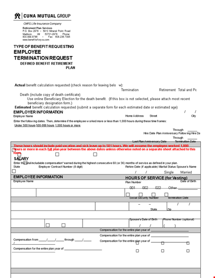 employee termination request form - compensation, employee, months template