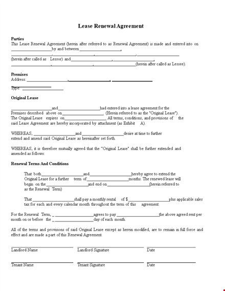lease renewal letter template