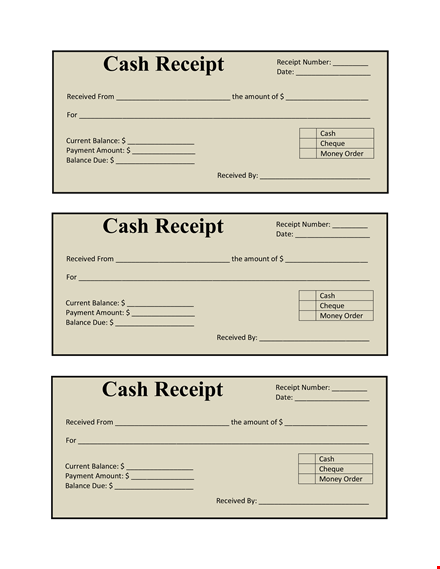 cash receipt template - easily create and track received payments template