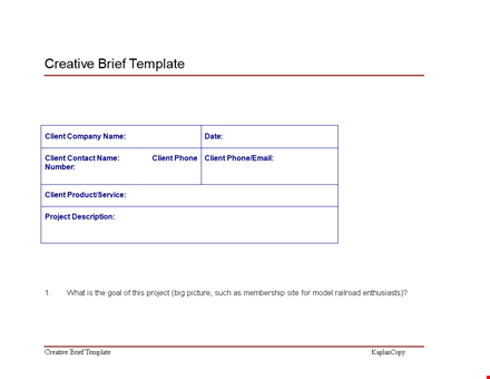 create the perfect creative brief | free template for clients template
