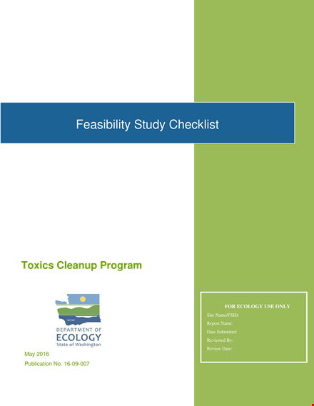 feasibility study checklist template template