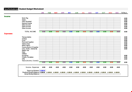 monthly home budget template template
