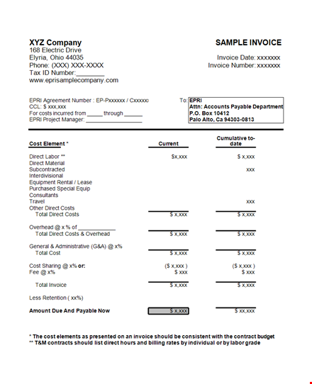 invoice template template