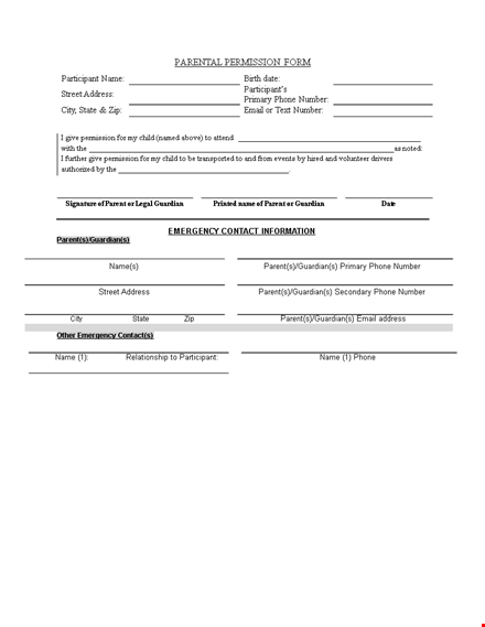 get parent or guardian permission with our easy-to-use permission slip template template