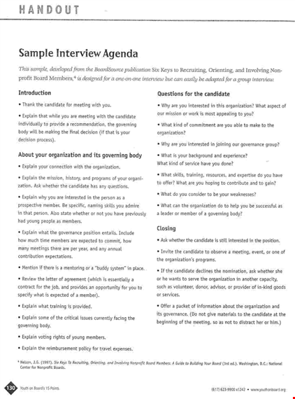 sample interview agenda template - plan a structured and effective interview template