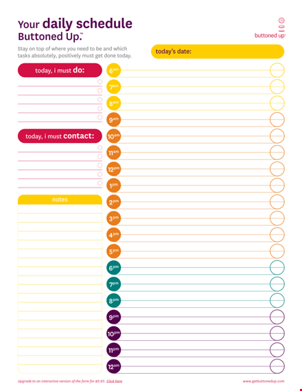 free printable daily planner template - organize your day template