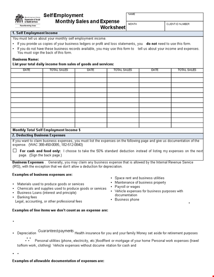 monthly sales expense report template
