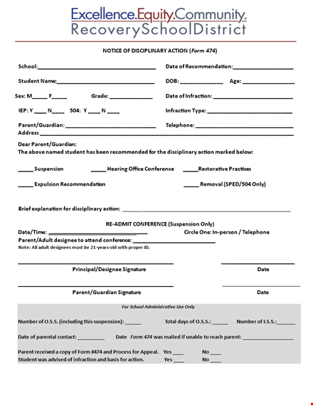 effective employee write up form for schools and parents | address infractions template