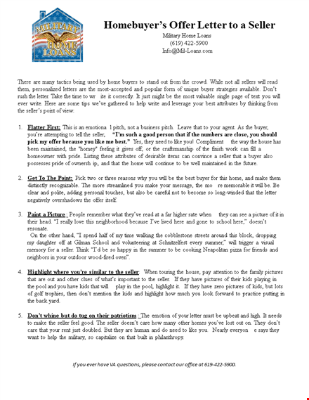 real estate offer letter to seller template