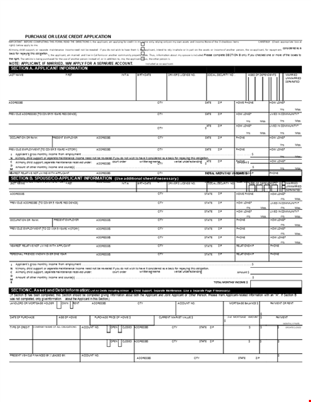 lease credit purchase application form template