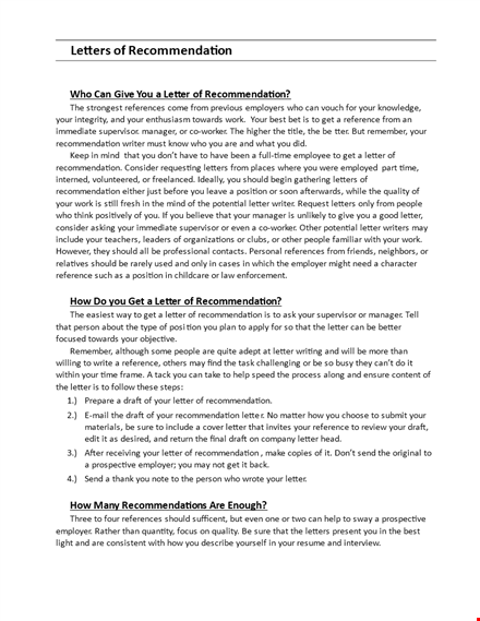 employee recommendation letter in pdf template
