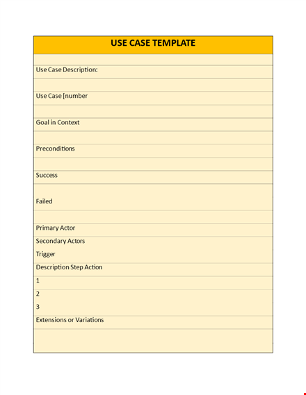 create effective use cases with our use case template template