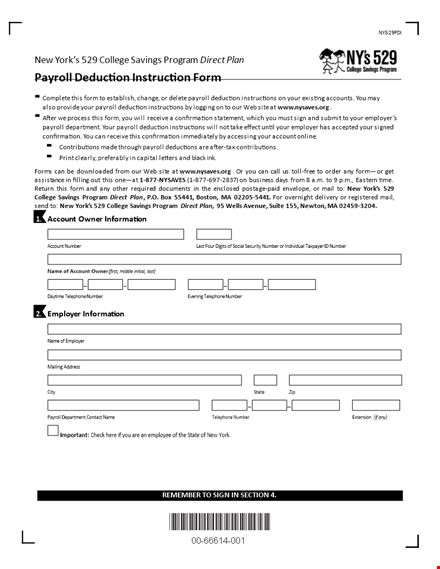 payroll deduction instruction form template