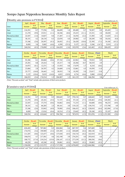 monthly product sales report template