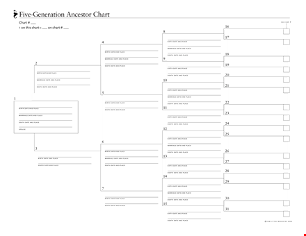 family tree generation chart - create a visual family tree with marriage, death, birth, and place template