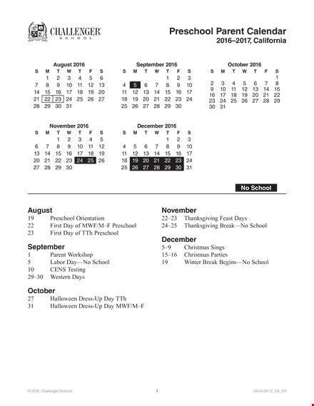 parent calendar template template