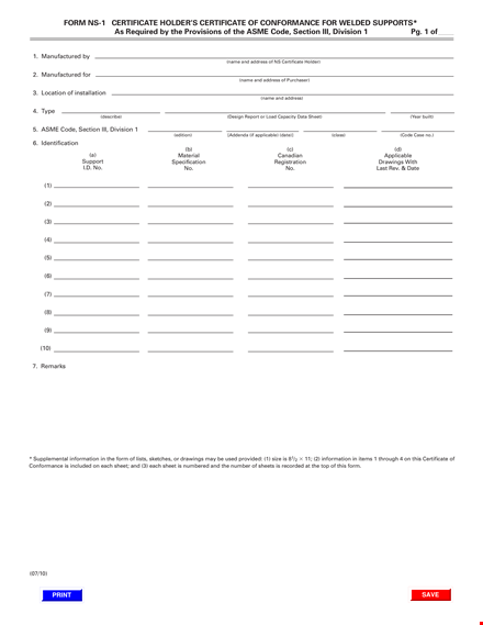 certificate of conformance form template