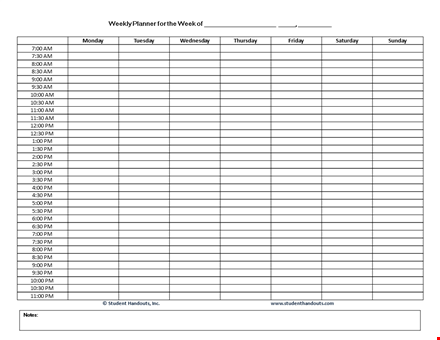 sample daily organizer planner for staff and employee template