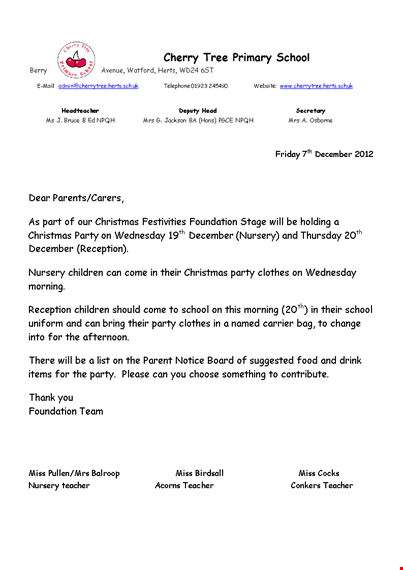 christmas party letter template - school party invitation | herts template