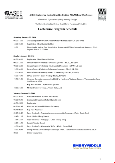 conference program | essential information template
