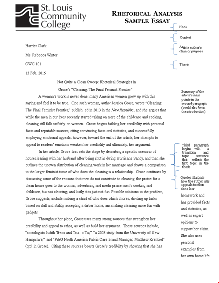 sample rhetorical analysis essay template