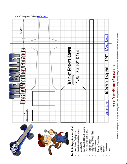 pinewood derby templates - click for tungsten cube design template