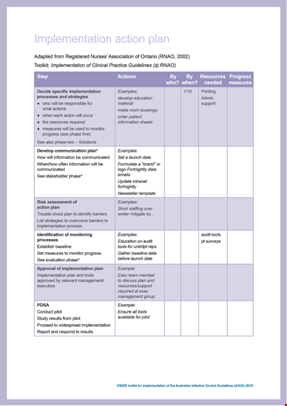 implementation action plan template - streamline your project execution template