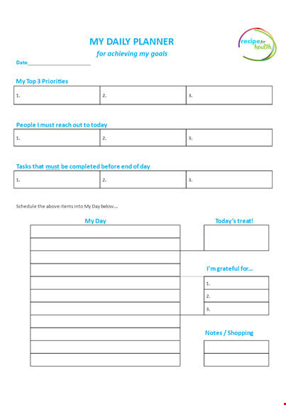 maximize your productivity with our daily planner template - prioritize your tasks easily template