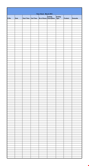 free timesheet template for effective march activity tracking – download now template