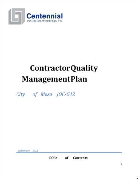construction quality management plan template