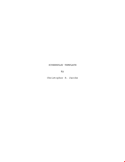 download screenplay template & streamline your writing process template