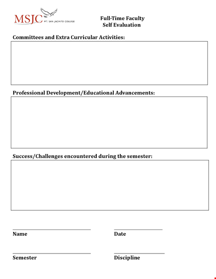 effective self-evaluation examples for faculty members - improve your semester template
