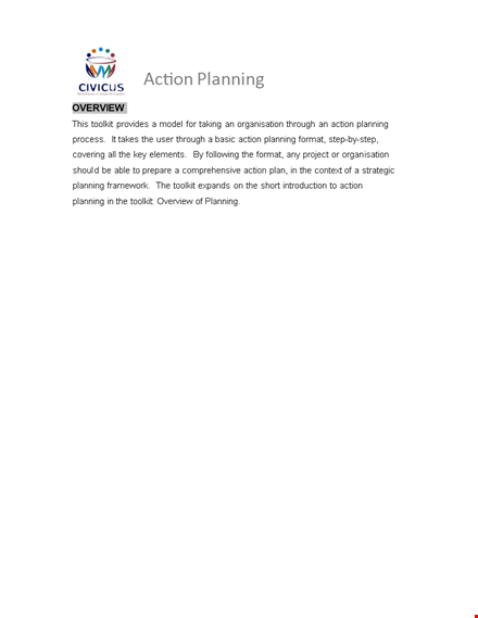 project management action plan template