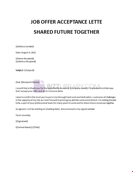 acceptance of offer letter reply template